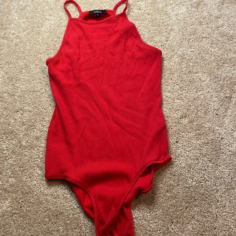 Red Halter Bodysuit